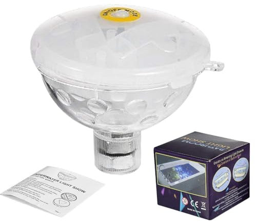Buerfu Luci per piscina LED per piscina interrata,Luci per piscina LED, Sostituzione della luce della piscina impermeabile IP68, 3,15 pollici, Luce per piscina luminosità regolabile dai colori