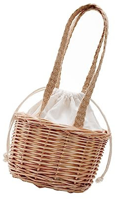 WRITWAA Einzigartige Rattan-beuteltasche Stroh-hobo-tasche für Damen Tragetasche für Damen Aus Material Kreative Handtasche