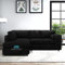 Gamzo Outlet Sleek Exclusive Robust Left-Hand Corner Full Back Colourful Alaska Fabric Designer Sofa Comfy Home Décor Furniture for Moderate to Spacious Contemporary Living Room (Colour- Black)