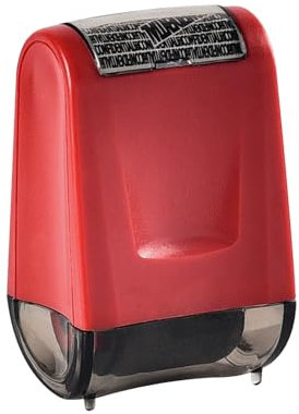 Adressblocker Stempel, Rollenstempel zum Schutz vor Identitätsdiebstahl, Informationsblocker Sicherheitsstempel, Sicherheit persönlicher Daten, Datenverteidiger (Rot)
