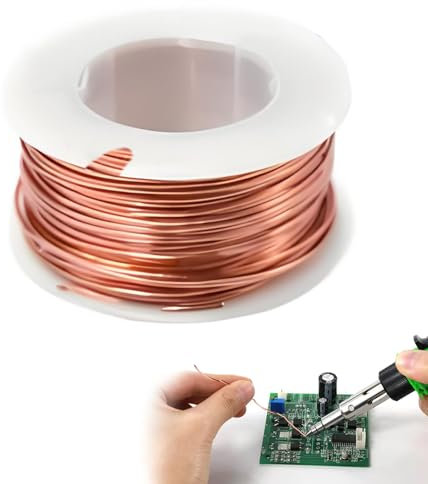 Alambre de cobre, alambre de cobre de 2 mm, alambre de cobre esmaltado, evaluación de temperatura natural, para la fabricación de un modelo de motor electromagnético (0,2 mm x 10 m)