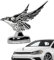 Auto-Motorhauben-Emblem – 3D-Kapuzenverzierung, Vogelmützen-Logo, automatisches verchromtes Abzeichen für die Dekoration, Halterung für Fahrzeug-Abziehbilder
