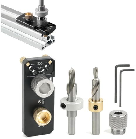 Candeon Gabarit De Percage Pour Profilés En Aluminium, Guide De Percage De Profilé Aluminium, Gabarit De Perforation Profilé En Aluminium Avec Foret étagé M8/M6 Pour Profilés Aluminium Séries 20/30/40