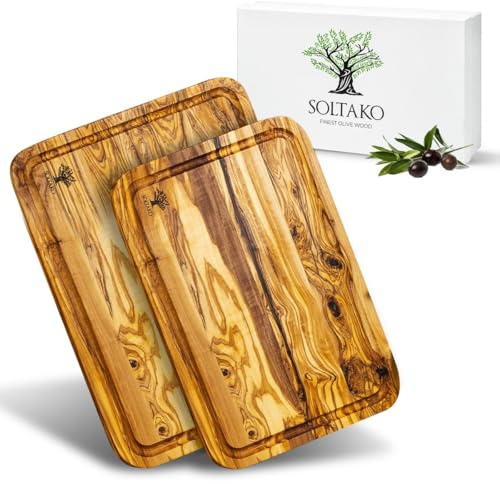 Olivenholz massives Schneidebrett M+L The Wood Master mit Saftrille
