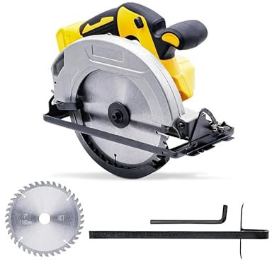 Akku Handkreissäge Kompatibel mit Dewalt 18V/20V Akku – Hochleistungsfähige Kreissäge mit 2 Sägeblätter, Verstellbare Schnitttiefe und Winkel Mini Handkreissäge für Präzise Schnitte