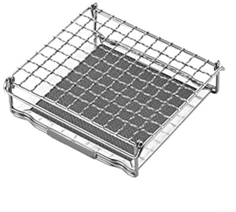 SMZhomeone Camping Bread Toaster Stainless Steel Folding Toast Grill Rack Portable Camping BBQ Mesh Net For Outdoor Cooking Backpacking(m)
