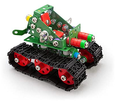 Constructor Tanky – Metallbauspiel – 219 Teile – Raupenfahrzeug zum Zusammenbauen – STEM Koffer ab 8 Jahren