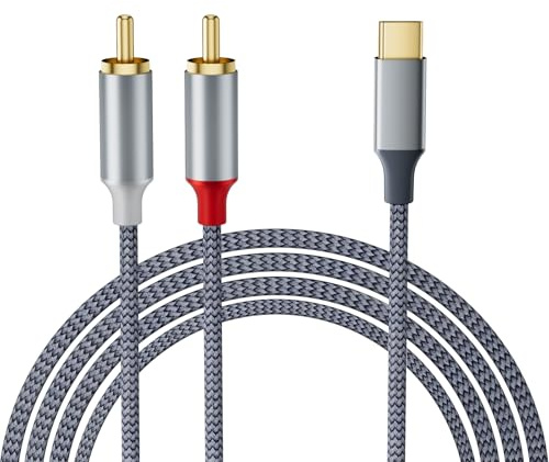 Dalimee USB-C auf Chinch Audio, Chinch auf USB-C, Type-C auf 2RCA Stereo Adapterkabel kompatibel mit iphone 17/16/15, iPad, MacBook, Smartphone, Laptop, Heimkino, DVD, Lautsprecher, Autoradio usw-2M