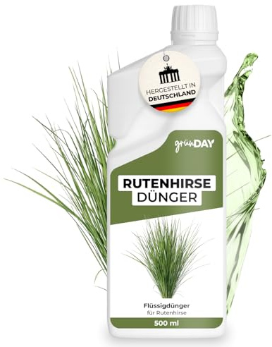 Rutenhirse-Dünger 500 ml – Flüssiger mineralischer NPK Dünger mit Spurennährstoffen für Ziergräser – Für Halmbildung & gleichmäßiges Wachstum – Sehr ergiebiges Konzentrat für mehrere Liter Gießwasser
