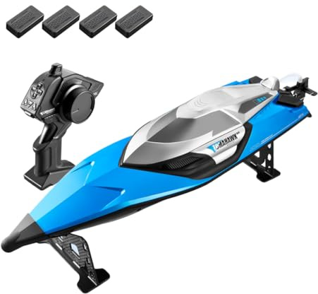 Joytopiaminds Extra großes ferngesteuertes Boot, 2,4 GHz, 30 km/h, selbstaufrichtendes RC-Rennboot mit wassergekühltem Motor für Modellbauer