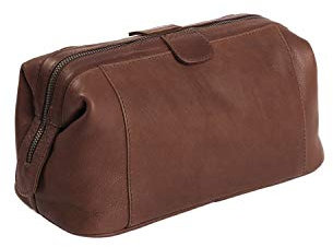 Chesterfield Brand The Kulturbeutel Vince Leder für Damen und Herren | Reise Waschen Rasieren Kosmetik Tasche Badezimmer Toilettenartikel Großer Organizer Make-up, Braun, Large