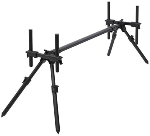 Prologic Twin Sky Rod Pod 2 Rod - Schwarz, Aluminium, Bodenmontage, 8x25x8 cm, Rutenhalter zum Karpfenangeln
