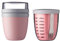 Mepal | Fruit Pack Ellipse | Fruitpot und Lunchpot | Ideal für Obst und Gemüse unterwegs | Obstbox mit Gabel & Sieb | Meal Prep Box mit Deckel | Vivid Mauve