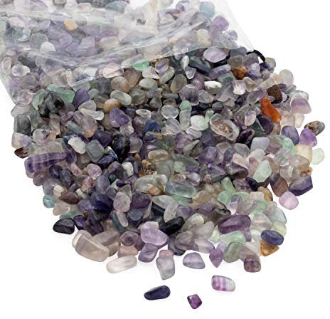 Crushed Quartz Chips Vase Filler Resin Art Dekorative Schale Kieselsteine Trommelsteine Handwerk Edelsteine Reiki Healing Jewels 0.5kg Flourit