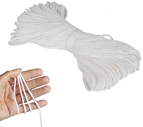 Elastisches Maskenband, 20 Meter, zum Nähen von Masken / 3 mm runde elastische Schnur für die Maskenherstellung