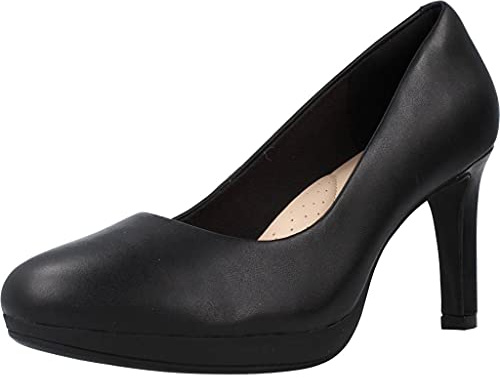 Clarks womens Ambyr Joy Pump, Black Leather, 8 Wide US