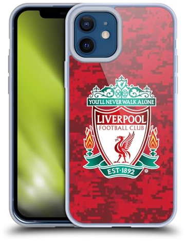 Head Case Designs Officially Licensed Liverpool Football Club Home Red Crest Digital Camouflage Soft Gel Case Compatible With Apple iPhone 12 / iPhone 12 Pro