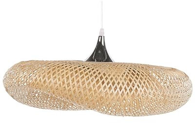 Beliani Dekorative Pendelleuchte geschwungene Form hellbraun Boyne