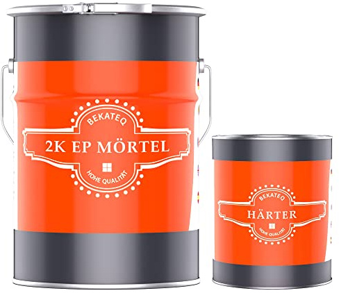 BEKATEQ 2K Reparatur-Mörtel BK-150EP, 35kg I Fugenmörtel-Set aus Epoxidharz mit Härter I Für innen & aussen I Spachtelmasse aus Giessharz für Beton, Holz, Estrich, Metall, Fliesen