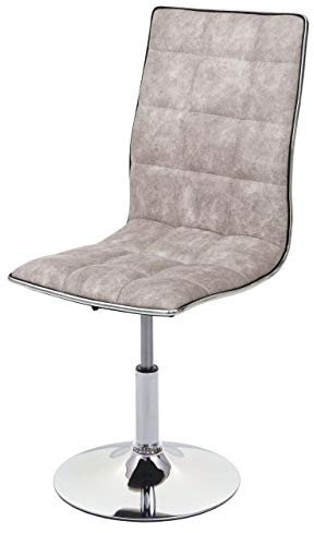 Mendler Esszimmerstuhl HWC-C41, Stuhl Küchenstuhl, höhenverstellbar drehbar, Stoff/Textil MVG-Zertifiziert - Vintage grau
