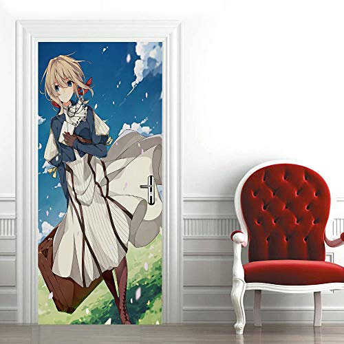 Door Mural Manga Girl Wallpaper Art Home Decoration 90cm x 200cm