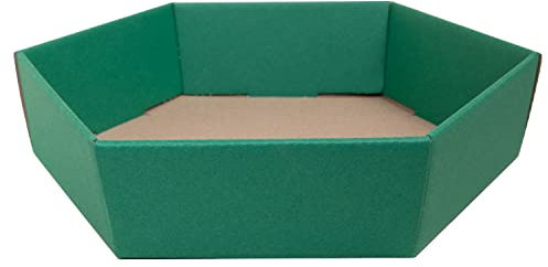 10 x PresentFill® Mini Präsentkorb 225 x 200 x 50 mm Smaragd Grün leer ohne Inhalt Geschenkkorb aus 100% Recycling Karton - sechseckig - Made in Germany für Weihnachten, Ostern, Hochzeit, Geschenke