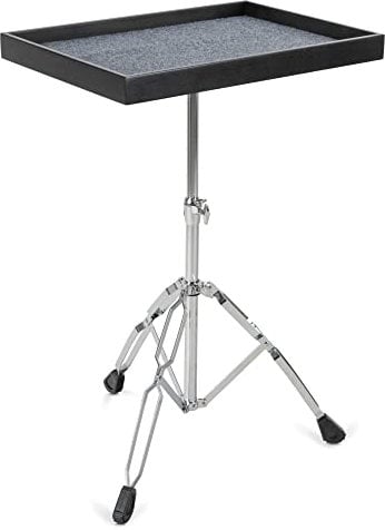 XDrum UPT1 Universal Percussion Table - Höhenverstellbarer Ablagetisch - Größe: 56 x 40 cm - Weicher Filzboden - Stabile Dreibein-Konstruktion - Ideal für Musiker, Mixer, Laptop uvm. - Schwarz