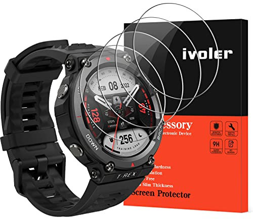 ivoler Pack de 4 Protection d’écran en Verre Trempé pour Fossil Gen 6 2021 42mm / 44mm / Fossil Gen 5 Julianna HR/Fossil Gen 5 Carlyle HR/Garmin Fenix 5S Plus 42mm / Garmin Vivomove Luxe 42mm