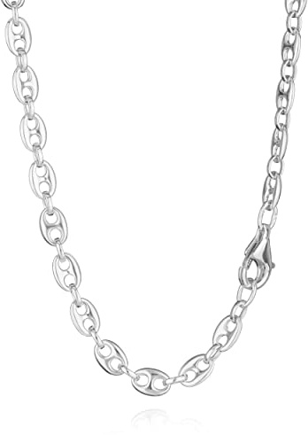 NKlaus Kaffeebohnenkette 925 Silber, 38–80cm lang, 4,4mm breit, 1 Stück