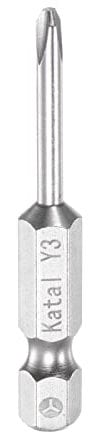 sourcing map Y3 Tri-Point Screwdriver Bit 1/4 Hex Shank 2 Length Magnetic Y Type Screw Driver Power Tool