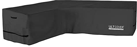 ULTCOVER Patio L-Shaped Left Facing Sofa Cover Waterproof for 6-Seater Outdoor Sectional Furniture Couch 85x110 inch Wide, Black