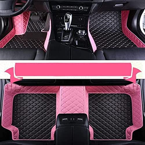 NYMCAR Nach Maß Auto FußMatten für 99% Stufenheck, Schrägheck, Coupe, Kombi, Cabriolet, Großraumlimousine 2000-2023 (Rosa und Schwarz beige)