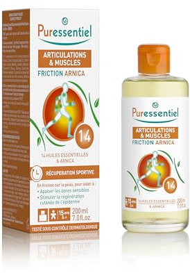 Puressentiel - Articulations & Muscles - Friction Arnica aux 14 Huiles Essentielles - Formule 100% d'origine naturelle - Aide à soulager les zones sensibles - 200 ml