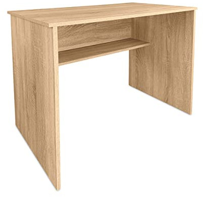 Somnia Descanso - Mesa de Escritorio, Mesas para Ordenador, Acabada en Cambria, Práctica y Funcional, Medidas: 90 cm (Ancho) x 49,5 cm (Fondo) x 77 cm (Alto), Madera, 90 x 49,5 x 77 cm