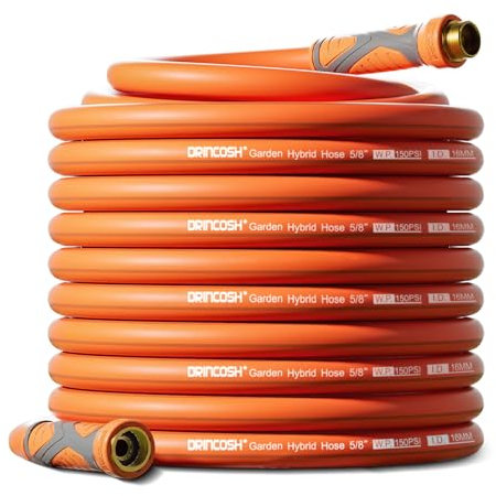 DRINCOSH Gartenschlauch, 30,5 m x 1,6 cm, flexibler Gartenschlauch, ultra-langlebig, Wasserschlauch, leichter Gartenschlauch mit Drehgriff, Allwetter-Outdoor-Rasen, Autowäsche, Hinterhof
