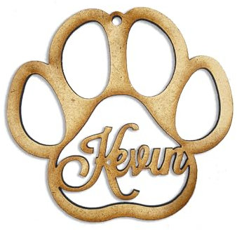 Pallina di Natale a Forma di Zampa Cane e Gatto in Legno Personalizzata con Nome Idea Regalo Buone Feste Buon Natale Addobbi Natalizi Festività Ghirlande Decorazioni Natalizie Casa Albero Presepe