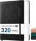 NIRMIRO Notizbuch A4, 320 Seiten Bullet Journal Buch mit 100 g/m² Tintenfestes Dickem Papier, 21,5cm x 28cm, Schwarz Extra großes Notizblock zum Notizen machen, Lernen, Schreiben