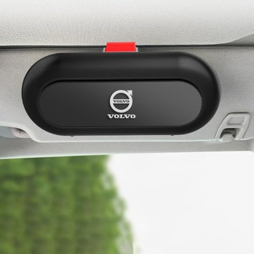 Car Glasses Organizer Box For Volvo XC60 S40 S60 S90 XC40 XC70 XC90 V40 V60 V90 Sunglasses Sun Visor Glasses Holder Storage Box Accessories,Black
