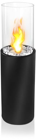 UISEBRT Bioethanol Kamin Ethanol Standkamin Freistehend für Indoor & Outdoor Feuerstelle Feuersäule Bio Ethanol Kaminofen mit Verstellbarer Flamme, Rund