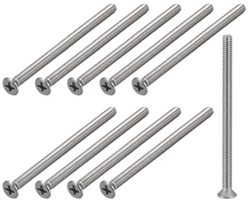 METALLIXITY Senkkopf-Kreuzschlitzmaschinenschraube (8#-32x2-1/2) 25 Stück, Schraubenset aus 304 Edelstahl - für Haushalt, Büroausstattung, Maschinenbau, etc., Silber
