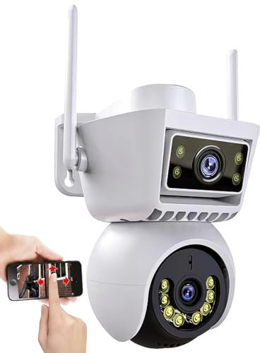 7links Sicherheits-Kamera: Dual-Linsen-WLAN-Pan-Tilt-IP-Kamera, Full HD, Farb-Nachtsicht, IP66 (Smarte Überwachungskamera, Kamera mit Zwei Linsen, Outdoor Bewegungsmelder)