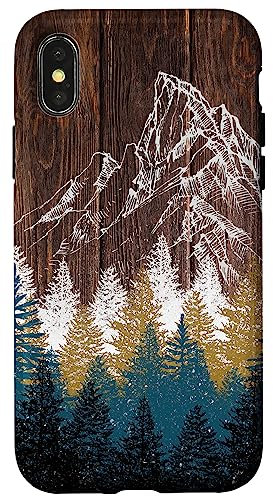 Geometrie Outdoor Holz Wandern Natur Berg Wald Liebhaber Hülle für iPhone X/XS