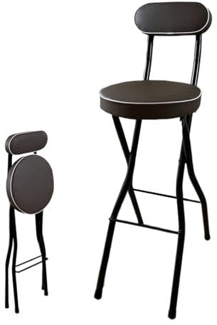 Pealihuy Sgabello da bar pieghevole portatile per la colazione, comodo sgabello alto rotondo imbottito, sgabelli da bar alti pieghevoli per sala giochi da cucina, capacità di 300 libbre (75 cm/30 pol