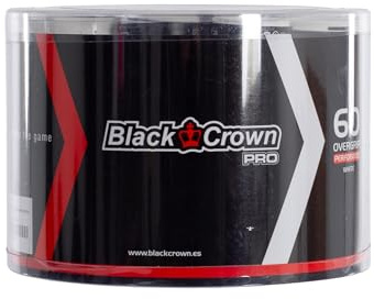 Black Crown - Tarro de 60 Overgrips de Pádel - Blancos o Multicolor - Absorben Sudor - Tacto Suave - Cómodo Agarre
