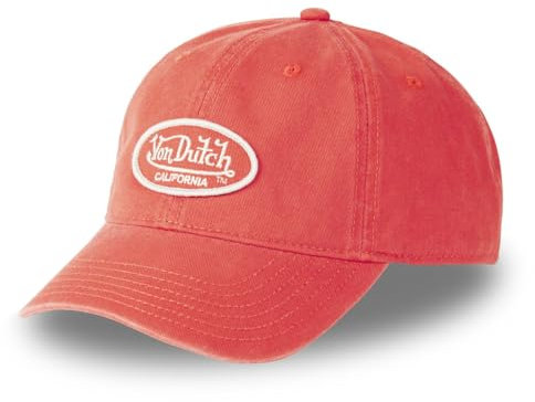 Von Dutch Kappe für Damen und Herren, 100 % Baumwolle, Dad Cap Logo, verstellbar, Orange/Beige, Einheitsgröße