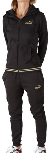 PUMA Tuta da Donna con Cappuccio Essential Glitter Nera Taglia L Codice 684764-01