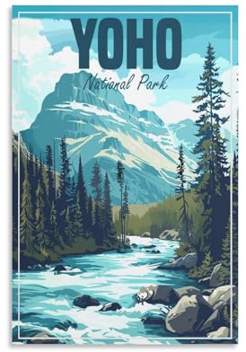 Fbaoda Yoho Poster im Nationalpark, Kanada, Motiv: Vitger, Reiseposter, Leinwandkunst, Wanddekoration, Zimmer, Hausdekoration, Schlafzimmer, Büro, Poster, Drucke, Wandkunst, Paitings, rustikale