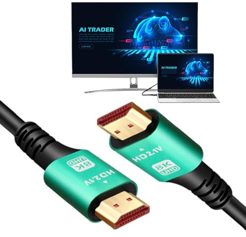 Cable HD 8K Ultra HD - Cables Ultra HD de alta velocidad, Cable HD 8K | El cable Full HD es compatible con dispositivos HD. Cable de vídeo transparente para ordenador, TV HD, proyector, consola