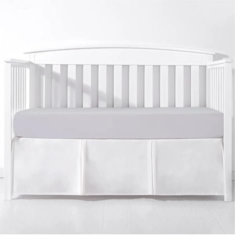 Jupe De Lit Jupe de lit de berceau plissée standard ajouter des draps blancs for bébé garçons filles - literie de pépinière enfant en bas âge 14 pouces de haut Cache-Sommiers Jupe De Lit(Wihte,60x 120