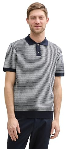 TOM TAILOR Herren Strick-Poloshirt aus Baumwolle